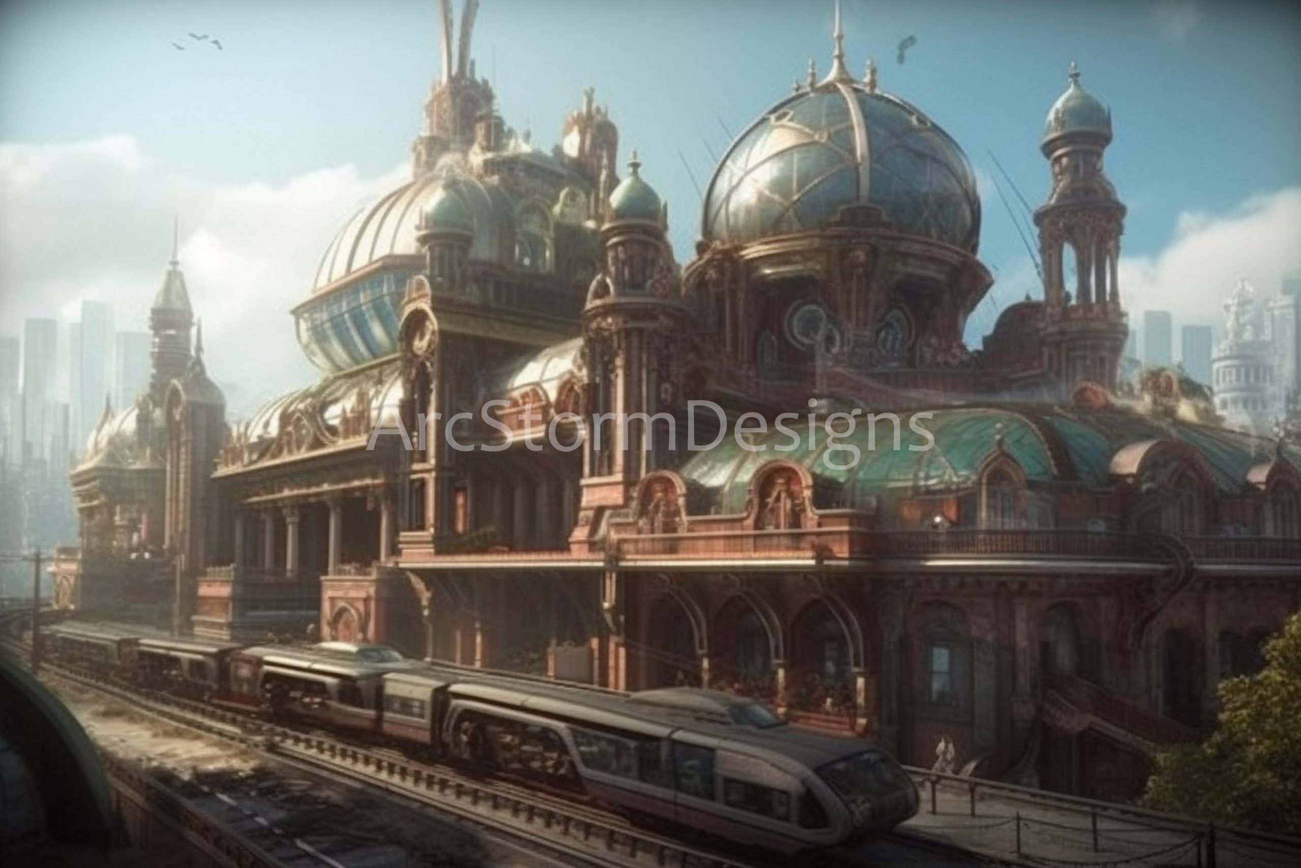 Future Train : A steampunk future concept piece