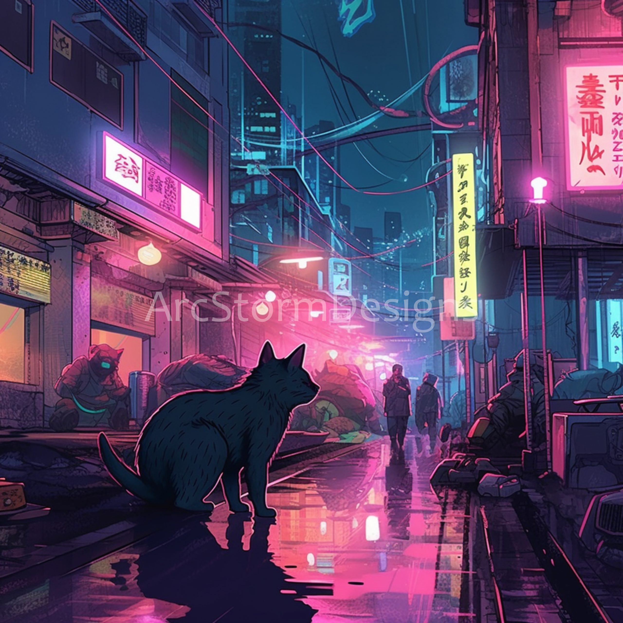 Cyberpunk Cat: Roaming The Streets